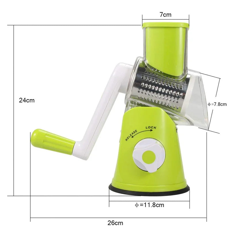 Grater Jadu – 3-in-1 Stainless Steel Manual Kitchen Grater