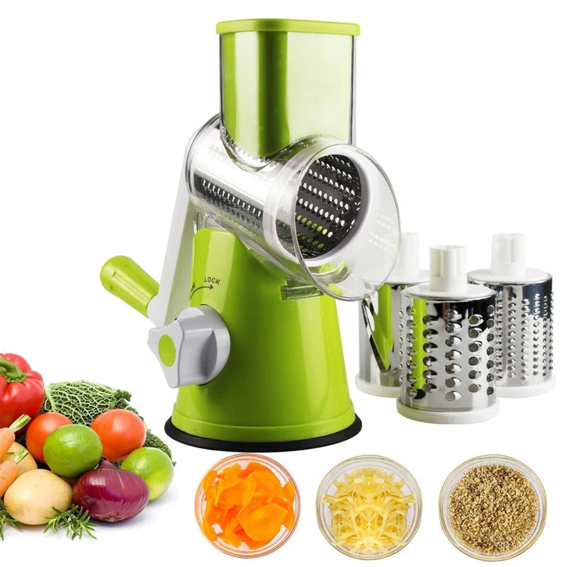 Grater Jadu – 3-in-1 Stainless Steel Manual Kitchen Grater