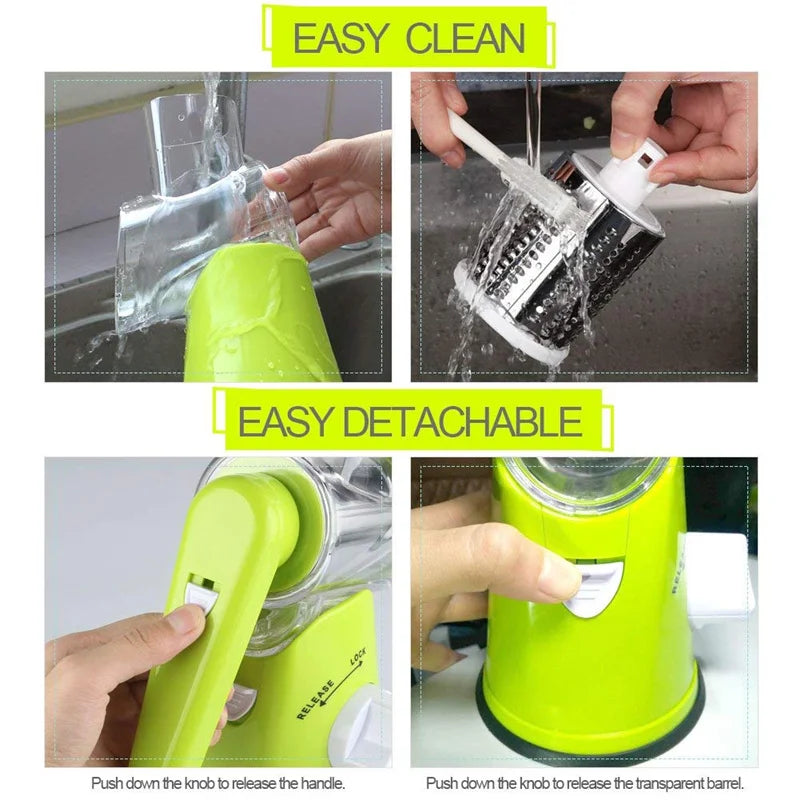 Grater Jadu – 3-in-1 Stainless Steel Manual Kitchen Grater