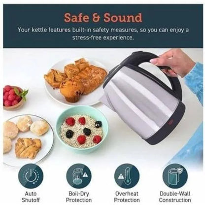 Kettle Jadu – 2L Stainless Steel Electric Kettle | Fast Boil Technology
