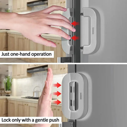 Fridge Lock Jadu – One-Hand Push Safety Lock for Kitchen Fridge & Cabinets