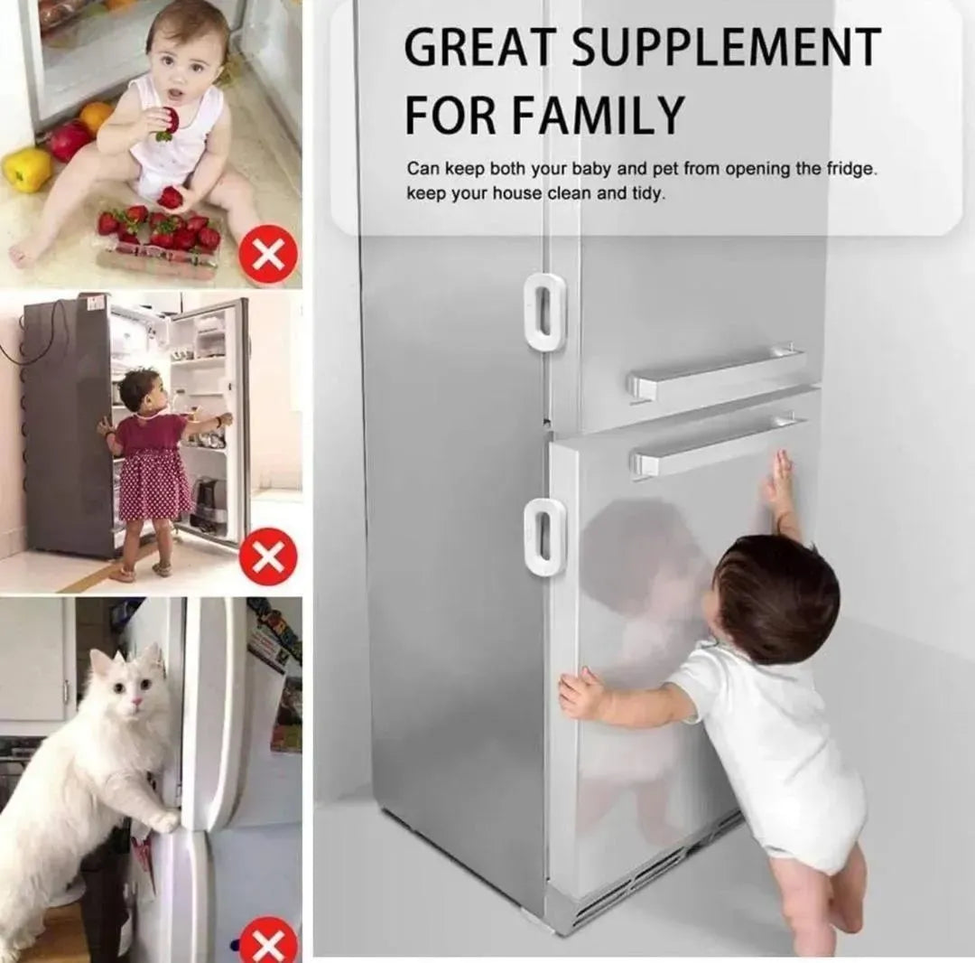 Fridge Lock Jadu – One-Hand Push Safety Lock for Kitchen Fridge & Cabinets