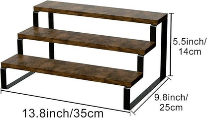 Kitchen Rack Jadu – Wooden Storage Shelf with Black Metal Legs | 14x9x6 Inch